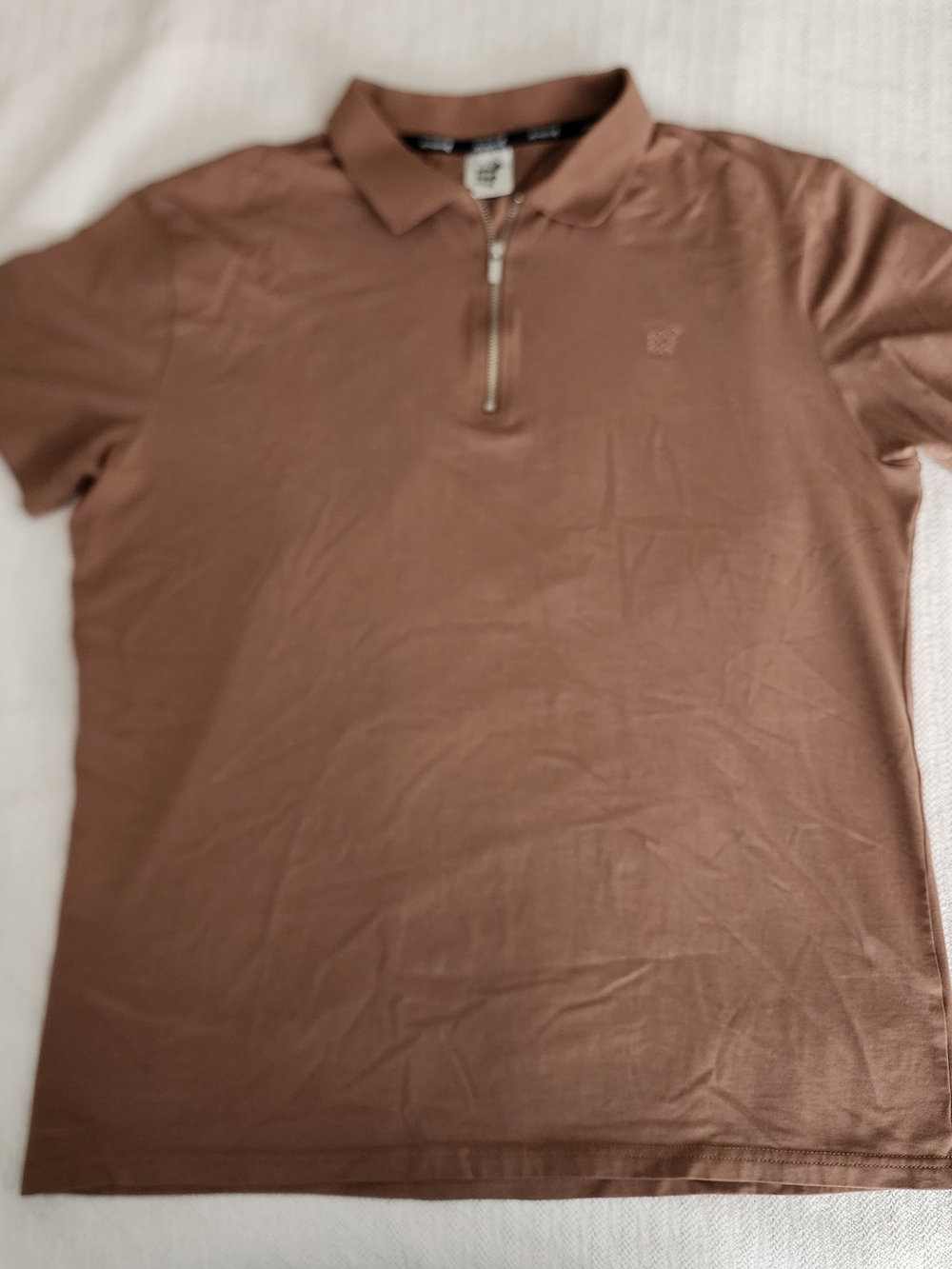 Jed North Men's Brown Zip Polo (M)